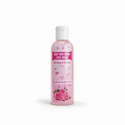 Rose & Geranium Herbal Skin Tightening Face Wash – 100% Natural Firming Cleanser for All Skin Types